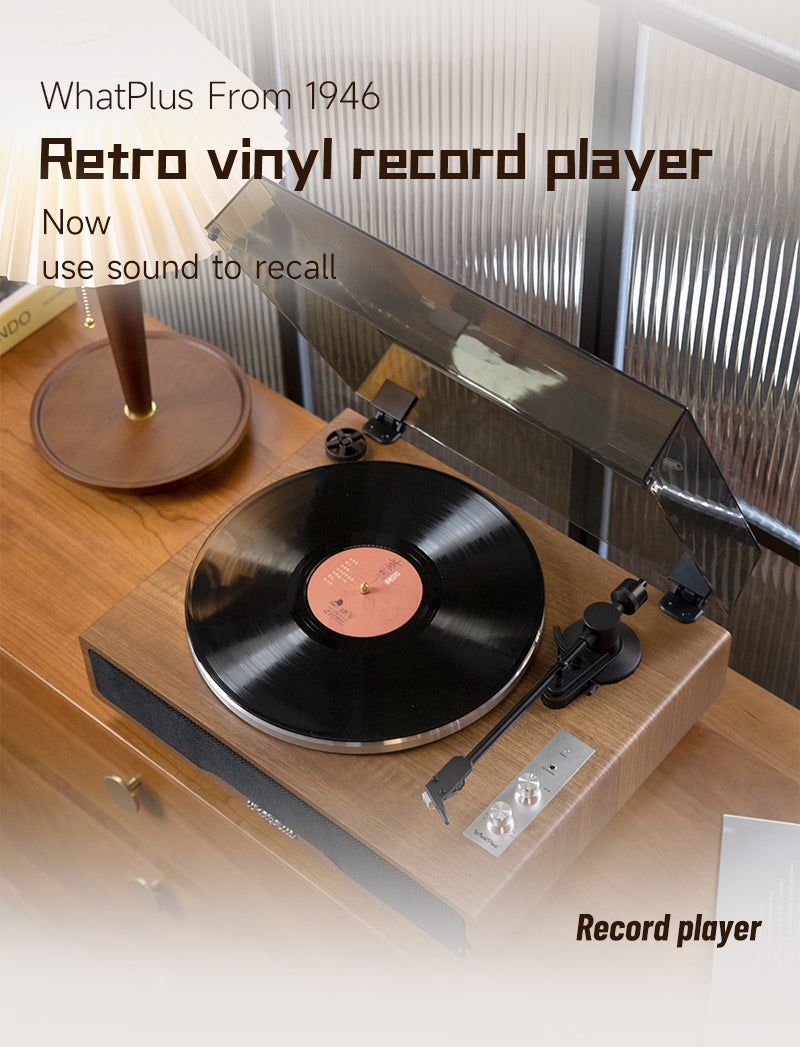 WhatPlus 1946 オールインワン ビニール レコード プレーヤー