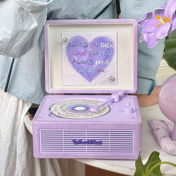 WhatPlus Wenjia C300 CDプレーヤー Bluetoothスピーカープレーヤー 蓄音機 オールインワンギフトプレーヤー